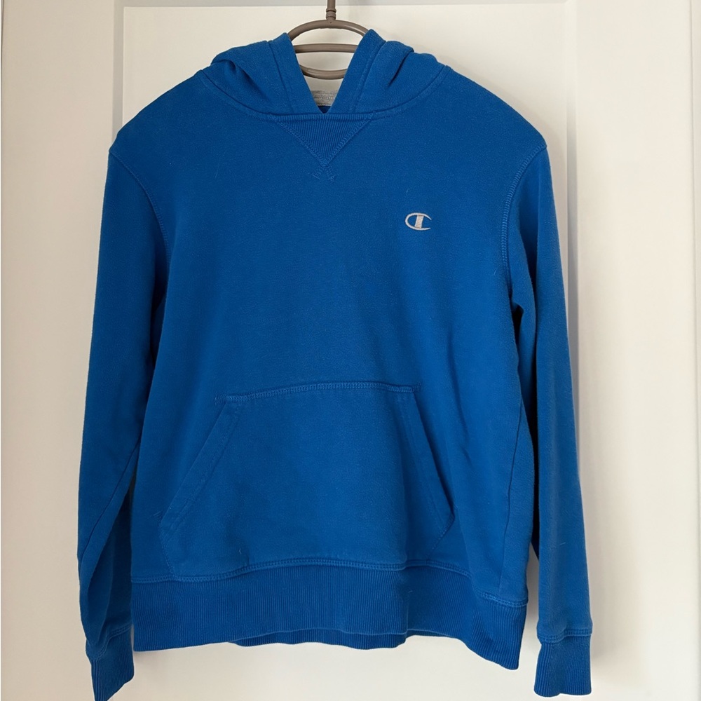 CHAMPION Blue Hooded Sweatshirt size medium
